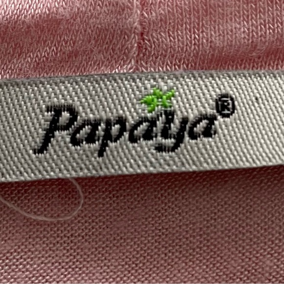 Papaya “Baddie” lettuce edge pink graphic crop top size L Barbiecore boho skater - Picture 5 of 16